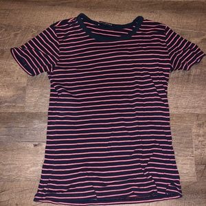Red/White Navy Striped Tee